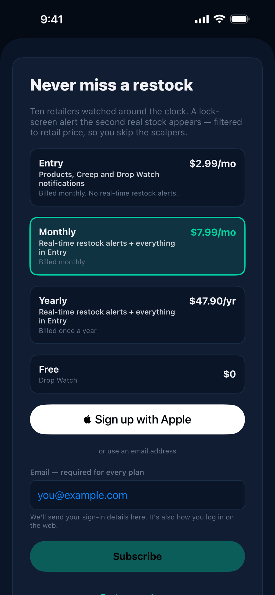 bujusjujus iOS app — Plans: Entry, Monthly, Yearly and Free